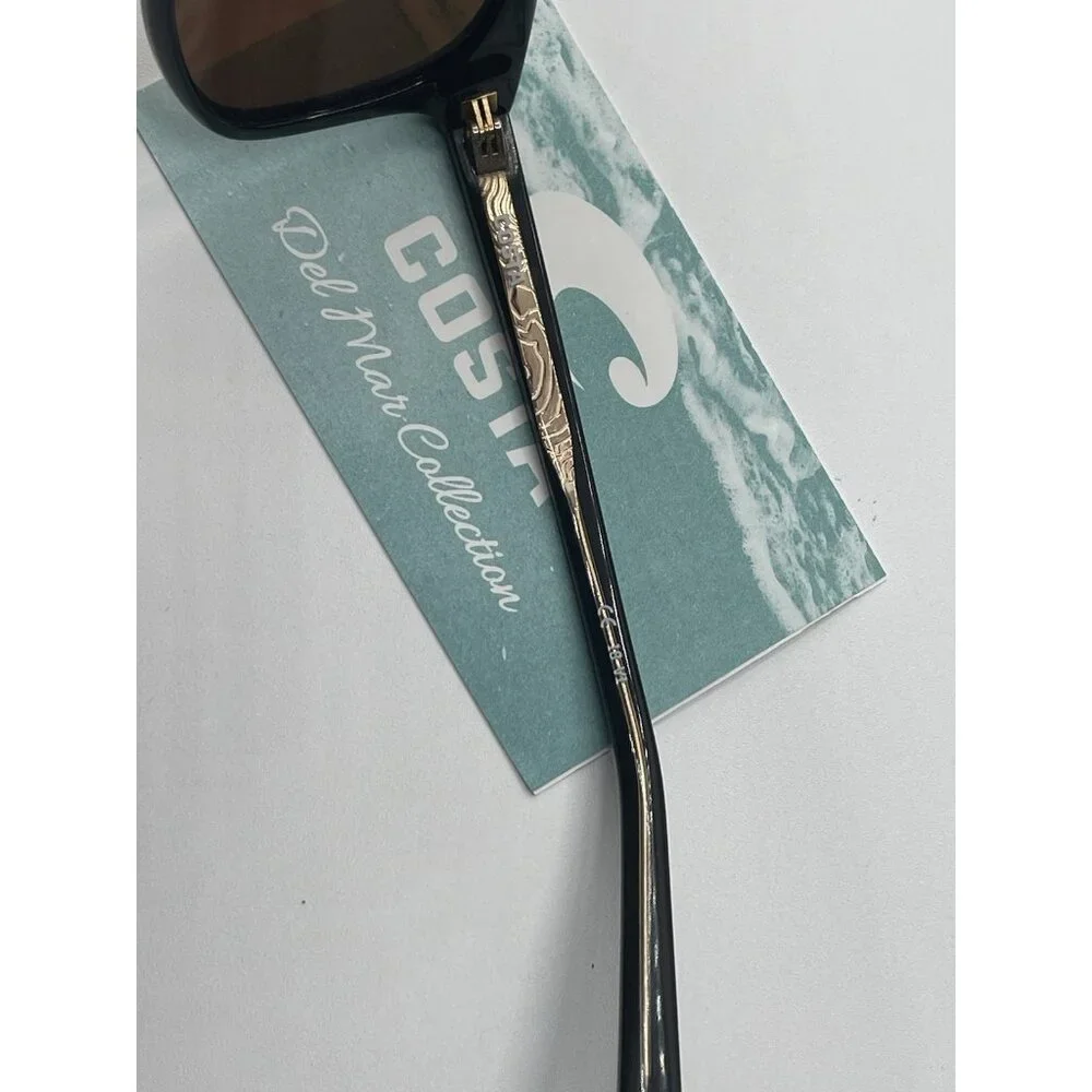 Costa Del Mar Sunglasses SAR 11‎ Sarasota Shiny Black / Silver Mirror 580G Case